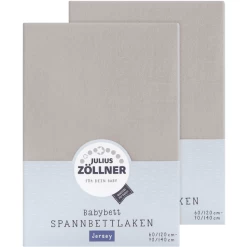 JULIUS ZÖLLNER Spannbetttuch Doppelpack Jersey Taupe