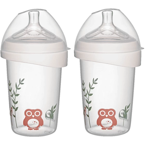 Nip® First Moments Weithalsflasche PP 270 Ml Inkl. Weithalstrinksauger Rund Mit Anti Kolik Ventil, Silikon, Saugloch M (mittlerer Trinkfluss) Eule In Doppelpack 3 Nip® First Moments Weithalsflasche PP 270 Ml Inkl. Weithalstrinksauger Rund Mit Anti Kolik Ventil, Silikon, Saugloch M (mittlerer Trinkfluss) Eule In Doppelpack