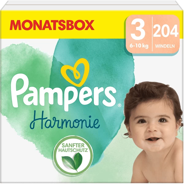 Pampers® Pampers Harmonie Gr.3 Newborn, 6-10 Kg, Monatsbox (1x204 Windeln) 3 Pampers® Pampers Harmonie Gr.3 Newborn, 6-10 Kg, Monatsbox (1x204 Windeln)